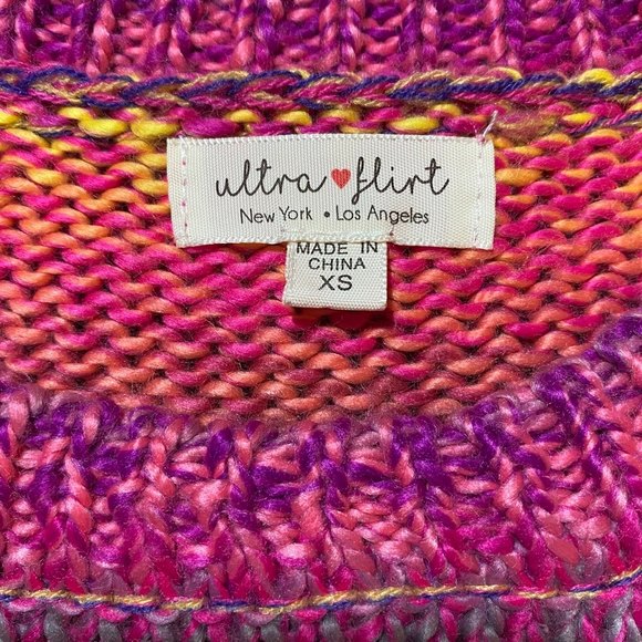 Ultra Flirt Ombre Striped Pullover Multicolored Soft Knit Sweater Size XS - Picture 3 of 6